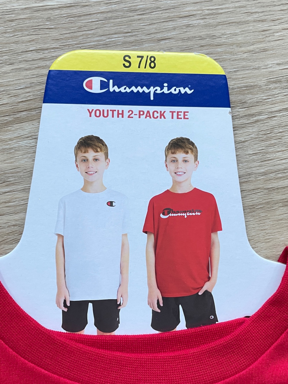 Champion Youth 2-Pack Tee in White & Red